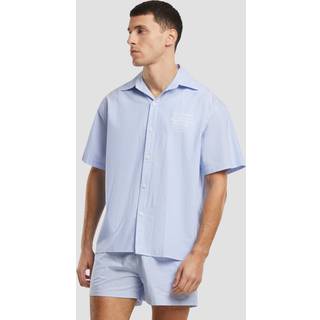 Another Cotton Lab Another Short Sleeve Skjorte - L - blue striped