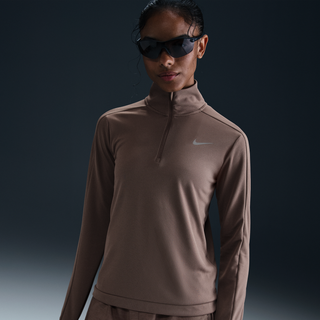 Nike Women's Dri-FIT Pacer 1/4 Zip Funktionsshirt Damer størrelse L farve brun