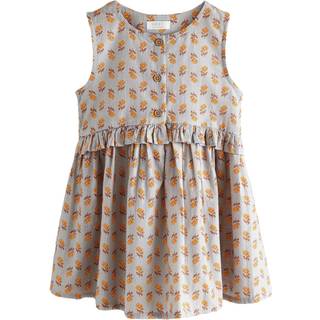 Next Blue Woodblock Sleeveless Peplum Summer Dress (3mths-8yrs)