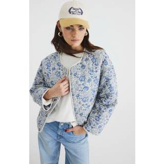River Island River Island Blue Reversible Floral Stripe Quilted Jacket