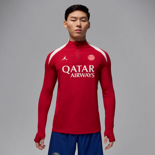Maskinstrikket Paris Saint-Germain Strike Elite Fourth Jordan Dri-FIT ADV-træningstrøje til fodbold til mænd - rød - XXL