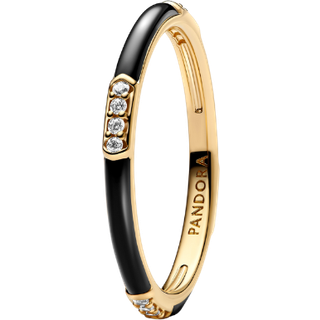 Pandora Black Enamel & Stones Ring - 46