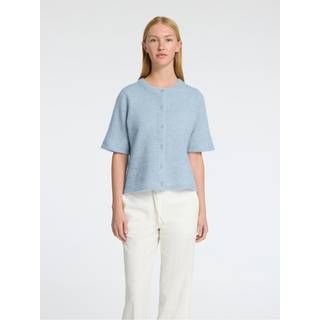 Lulu Kortærmet Cardigan, Cashmere Blue, M
