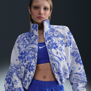 Oversized Nike Sportswear-kollektionen Jacquard-løbejakke til kvinder - hvid - XS (EU 32-34)