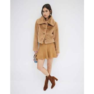 River Island River Island Brown Button Up Faux Fur Jacket