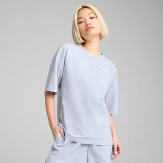 Women&#39;s Puma Wardrobe Essentials Oversized T-Shirt, Blue, Size S, Clothing - Cool Weather - S
