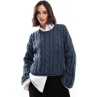 Vans - Mila Cable Knit Crop, Woman, Blue, Size: XXL - Blue - XXL
