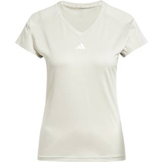 AEROREADY Train Essentials Minimal Branding V-Neck T-shirt - Beige / White - L
