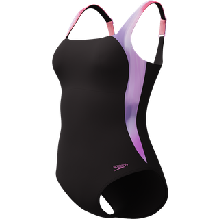 Speedo Women's Shaping LunaLustre Printed 1 Piece Badedragt Damer størrelse 46 farve sort