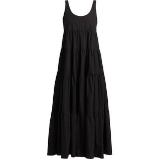 MK Stretch Cotton Tiered Dress - Black - Michael Kors
