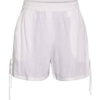 NOISY MAY NOISY MAY White Elasticated Waist Linen Blend Shorts