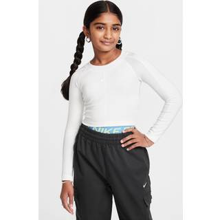 Kort, langærmet Nike Sportswear-trøje til piger - hvid - L