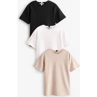Next Black/White/Nude Heavyweight Basic T-Shirts 3 Pack
