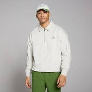 MP Lifestyle Collared 1/4 Zip til mænd – Light Grey Marl - XXL