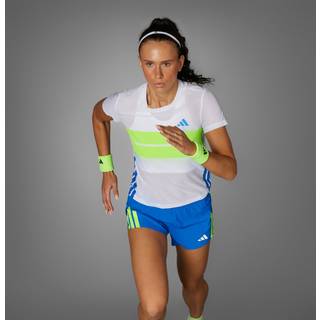Adizero Retro Running T-shirt - White / Lucid Lemon - 2XS