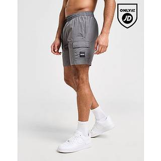 BOSS Badge Cargo Swim Shorts, Grey