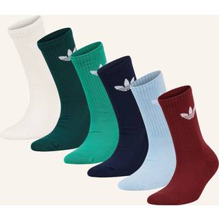 Trefoil Cushion Crew sokker, 6 par - Off White / Semi Court Green / Collegiate Green - 43-45