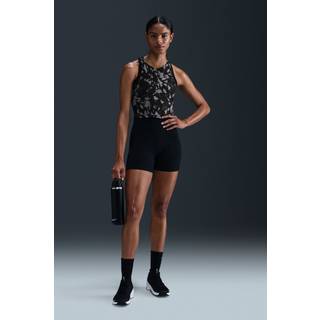 Nike Women's One Fitted Dri-Fit Printed Tank Top Tank Top Damer størrelse XL farve sort/brun