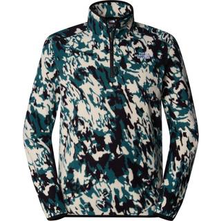 The North Face The North Face Green Cami Print Side Logo Neutral Side Logo Glacier Quarter Zip Fleece