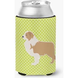 """" Caroline's Treasures Red Border Collie Checkerboard Green Can eller flaske Hugger BB3822CC kan hugger flerfarvet """"