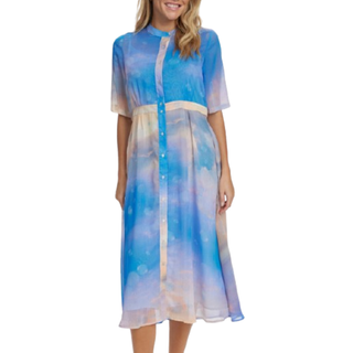 NÜMPH - Nukyndall Ss Skye Dress - Cerulean - 34 - Blå - Dress