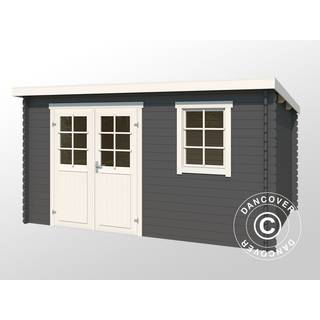 Redskabsskur Redskabsrum Haveskur i træ Asker 3,8x2,3x2,11m, 28mm,8,4m²,Mørkegrå