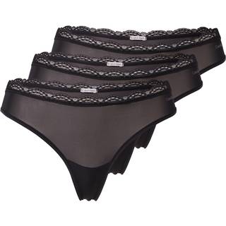 Calvin Klein 3-pak Lace Thongs - Black - Small