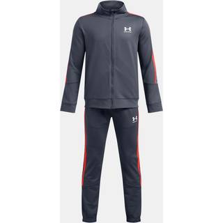 Under Armour Icon Knit Boys' Tracksuit Downpour Gray / Fire / White YSM (127 - 137 cm)