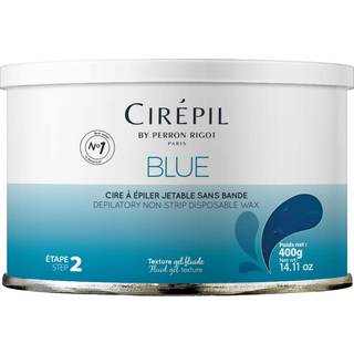 Cirepil - bl? - 400 g / 14.11 oz voks tin - all -purpose & uscenteret - perfekt til f?lsom hud - engangsbl? voksp?fyldningspose - Fluid gel tekst