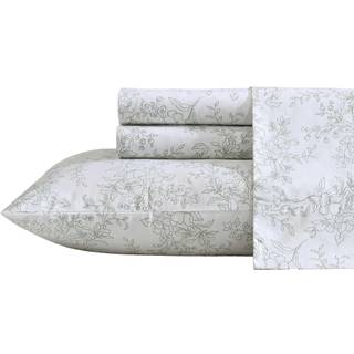 Stone Cottage - Queen Sheet Set Premium Cotton Percale Bedding Set Crisp & Cool Floral Home Decor (Hawley Floral Green Queen)