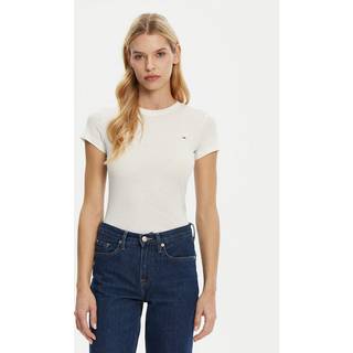 Tommy Jeans Tommy Jeans White Slim Crew Neck 100% Cotton T-Shirt