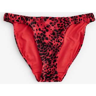 Next Red Leopard Ruched Tanga High Leg Bikini Bottoms