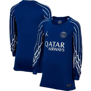 Langærmet Paris Saint-Germain 2024/25 Stadium Fourth Jordan Dri-FIT Replica-fodboldtrøje til større børn - blå