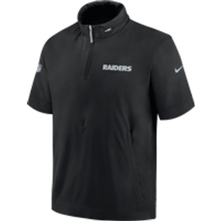 Kortærmet Las Vegas Raiders Sideline Coach Nike NFL-jakke med hætte og 1/2 lynlås til mænd - sort - M