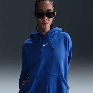 Oversized Nike Sportswear Phoenix Fleece-pullover-hættetrøje til kvinder - blå - blå - XXS (EU 30)