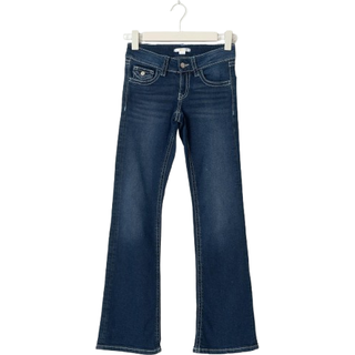 Gina Tricot-Chunky low flare jeans-low waist jeans-Blåt-158-Pige