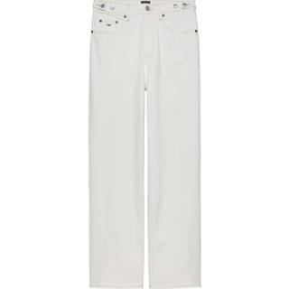 High Rise Slim Straight White Jeans