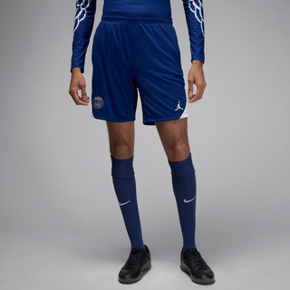 Maskinstrikkede Paris Saint-Germain Strike Fourth Jordan Dri-FIT-fodboldshorts til mænd - blå - XS