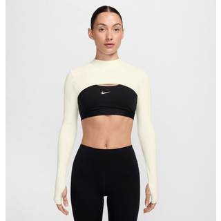 Kort Nike Zenvy Dri-FIT-trøje med lange ærmer til kvinder - hvid - XS (EU 32-34)