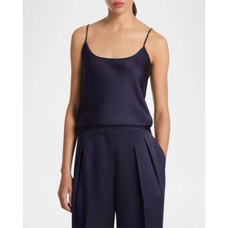 MK Double Satin Charmeuse Tank - Blue - Michael Kors