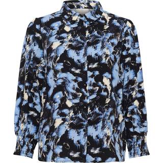 Kaffe Kalura Shirt Bluser 10509509 Black/Blue Graphic Strokes (40)