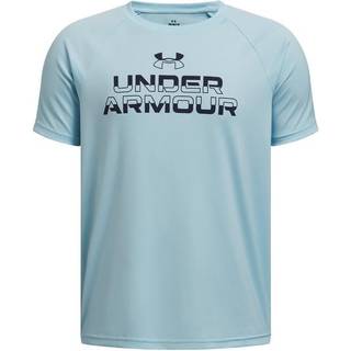 Under Armour Tech™ Split Wordmark Boys' Short Sleeve Stream / Midnight Navy YLG (149 - 160 cm)