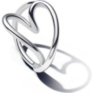 Pandora Silver Openwork Heart Ring - 48