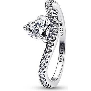 Pandora 193661C01 Damen-Ring Welliges Pavé Herz Silber