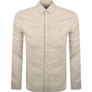 Farah Vintage Long Sleeve Sheen Shirt Beige