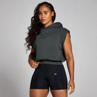 MP Origin Cropped Sleeveless Hoodie til kvinder − Washed Black - XL - Sort