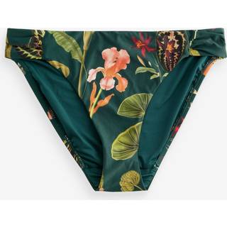 Next Green Floral Ruched Side High Leg Bikini Bottoms