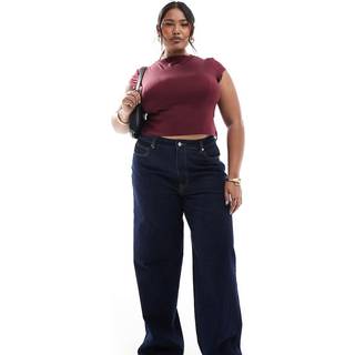 Carmadison Høj Talje Wide Leg Fit Cropped Jeans - 44/32