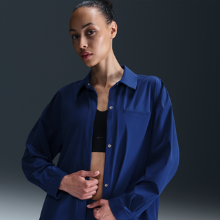 Oversized Nike 24.7 PerfectStretch Dri-FIT-trøje med lange ærmer til kvinder - blå - M (EU 40-42)