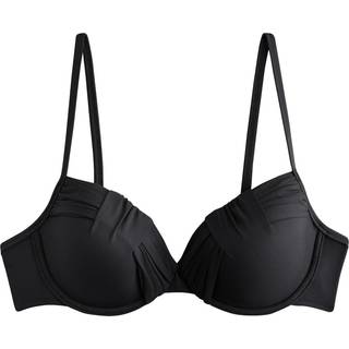 Next Black Draped Padded Shaping Wired Bikini Top